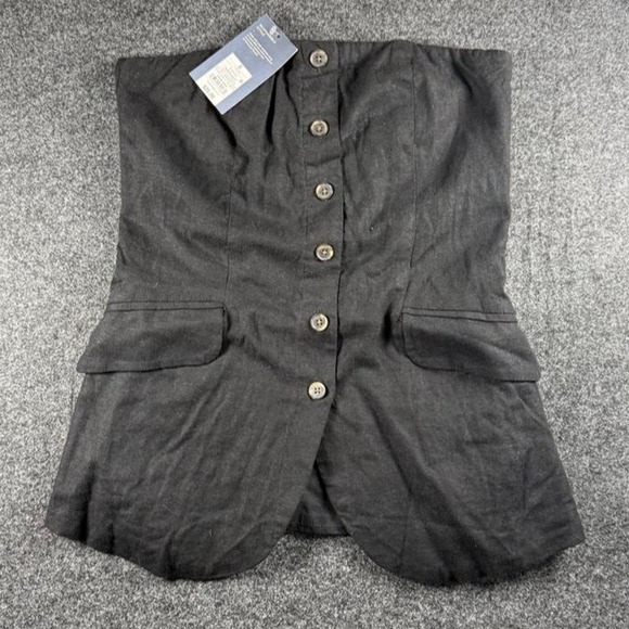 Universal Thread Tops - Universal Thread black linen button up top with pockets Size Small